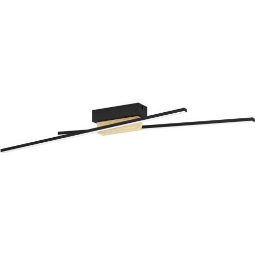 Eglo Deckenlampe Panagria Braun/Schwarz Aluminium/Holz/Stahl 7.5 cm 11 cm - LED - Lichtfarbe: Warmweiss - Material: Aluminium/Stahl/Holzwerkstoff -