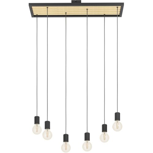 Eglo Pendellampe Consett Braun/Schwarz Stahl/Holz 25 cm 110 cm - Material: Holz/Stahl - Pendellampe
