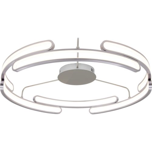 Deckenlampe Juba Grau Metall/Kunststoff 80 cm 15 cm - Farbe: Nickel matt - LED - Lichtfarbe: Extra warmweiss - Helles Neutralweiss - Deckenlampe- LED