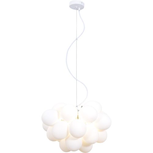 Pendellampe Jurua Weiss Glas/Metall 45 cm 120 cm - Farbe: weiss matt - Material: Metall/Glas - Pendellampe