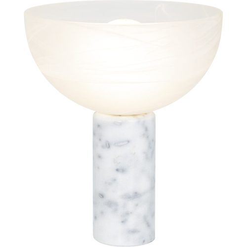 Tischlampe Neo Weiss Stein/Glas 28 cm 33 cm - Material: Marmor, glas - Tischlampe