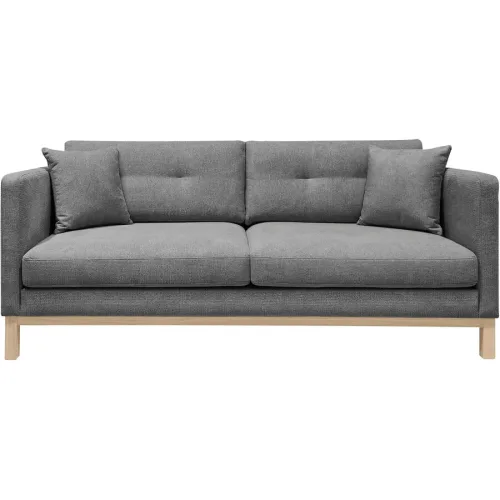 Sofa Woody Grau Stoff 208 cm 89 cm - Farbe: Dunkelgrau - Sofa