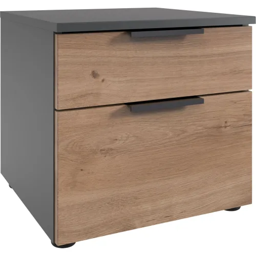 LIVIQUE, Kommode Sanko Braun/Grau Holzwerkstoff 41 cm 41 cm - Farbe: Plankeneiche/graphit - Kommode