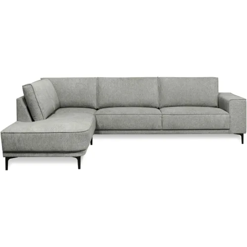 LIVIQUE, Ecksofa Marjorie Grau Stoff 289 cm 210 cm - Ecksofa