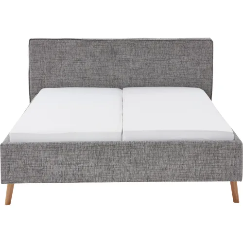 LIVIQUE, Bett Lina Grau Polyester 180 x 200 cm - Farbe: Mouse Grey - Bett