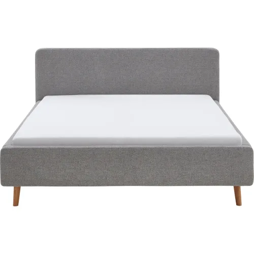LIVIQUE, Bett Senja Grau Polyester 180 x 200 cm - Bett
