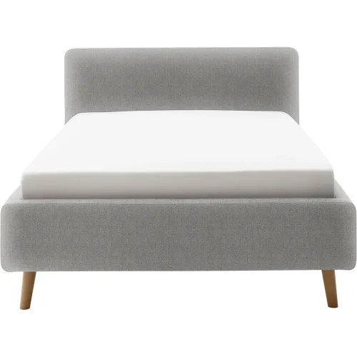 LIVIQUE, Bett Senja Grau Polyester 140 x 200 cm - Bett