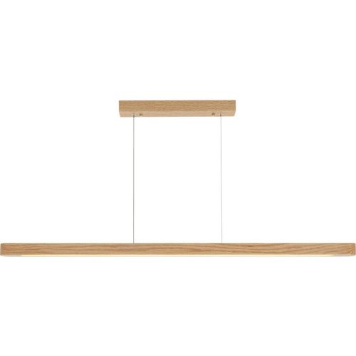 Pendellampe Kira Holz/Metall Eiche - Farbe: Braun - LED - Lichtfarbe: Extra warmweiss - Helles Neutralweiss - Material: Eichenholz/Metall -