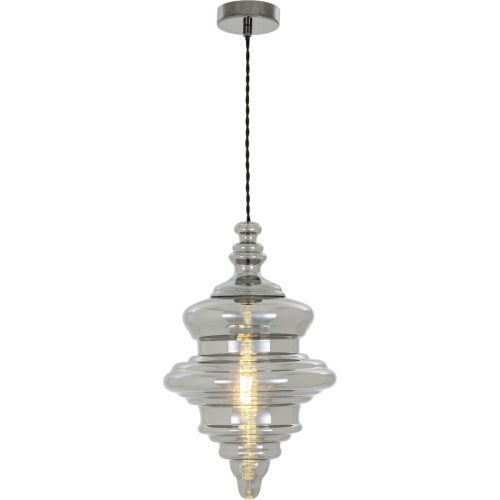Pendellampe Mara Grau/Schwarz Glas/Metall 27 cm 150 cm - Farbe: schwarz/grau - Material: Metall/Glas - Pendellampe