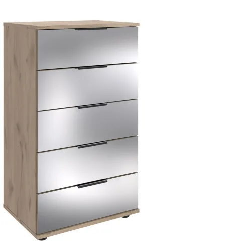 LIVIQUE, Kommode Metac Braun Holzwerkstoff 49 cm 41 cm - Farbe: Eiche Nachbildung - Kommode