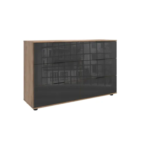 LIVIQUE, Kommode Metac Braun Holzwerkstoff 130 cm 41 cm - Farbe: Plankeneiche - Kommode