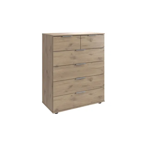 LIVIQUE, Kommode Peyton A Braun Holzwerkstoff 82 cm 42 cm - Farbe: Eiche Nachbildung - Kommode