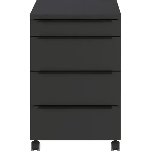 Rollcontainer Rya Grau Holz 42 cm 63 cm 60 cm - Farbe: graphit - Material: Holzwerkstoff - Rollcontainer