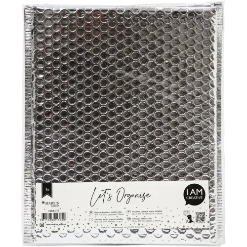 I am Creative, I AM CREATIVE Geschenktasche Let`s Organize MAA4088.076 metallic silber 3 St&uuml;ck