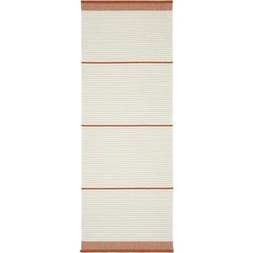 HORREDSMATTAN Teppich Solvik Rot Polyester/Wolle 75 cm 300 cm - Farbe: Rust - Material: Wolle/Polyester - Teppich