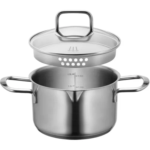 MÄSER Kochtopf Sanvito Silber Edelstahl 16 cm 16 cm - Kochtopf