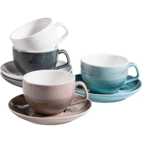 MÄSER Kaffeetassen-Set Derby Mehrfarbig Porzellan - Kaffeetassen-Set