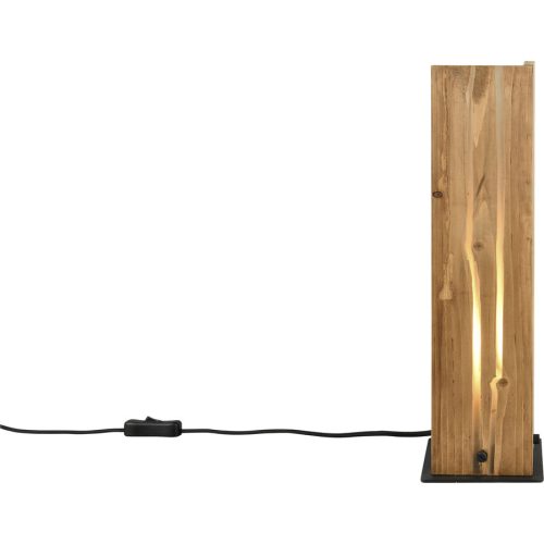 Tischlampe Linn Braun/Schwarz Metall/Holz 12 cm 40 cm - Farbe: natur/schwarz - Tischlampe