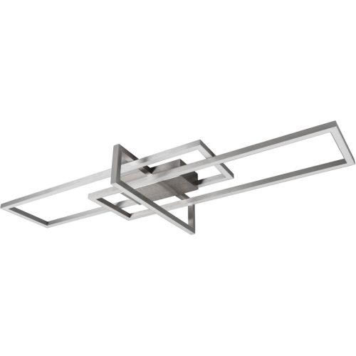 Deckenlampe Cecile Grau Metall 100 cm 11.5 cm - Farbe: Nickel matt - LED - Lichtfarbe: Warmweiss - Deckenlampe- LED Energiesparlampe