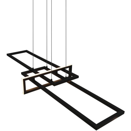 Pendellampe Cecile Schwarz Metall 110 cm 150 cm - Farbe: schwarz matt - LED - Lichtfarbe: Warmweiss - Pendellampe- LED Energiesparlampe