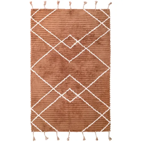 LIVIQUE, Kinderteppich Lillyrose Baumwolle 135 cm 190 cm - Farbe: Toffee - Kinderteppich