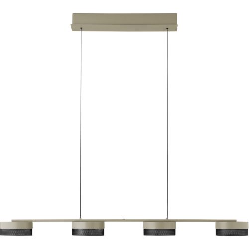Pendellampe Mesh Beige Eisen 110 cm 150 cm - Farbe: sand - LED - Lichtfarbe: Extra warmweiss - Pendellampe- LED Energiesparlampe