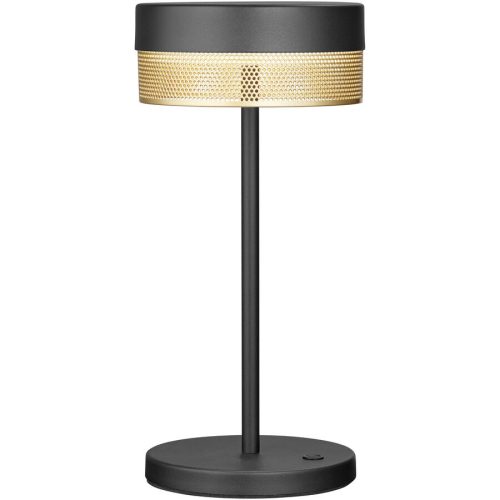 Tischlampe Mesh Schwarz/Gold Eisen 30 cm - LED - Lichtfarbe: Extra warmweiss - Tischlampe- LED Energiesparlampe