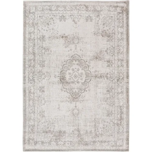 LIVIQUE, Teppich Medallion Weiss/Grau Polyester 200 cm 280 cm - Farbe: Weiss, Grau - Teppich