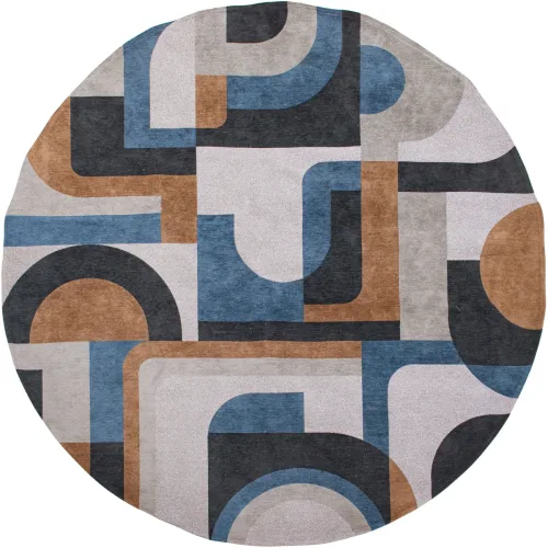 LIVIQUE, Teppich Module Blau Polyester 140 cm 140 cm - Teppich