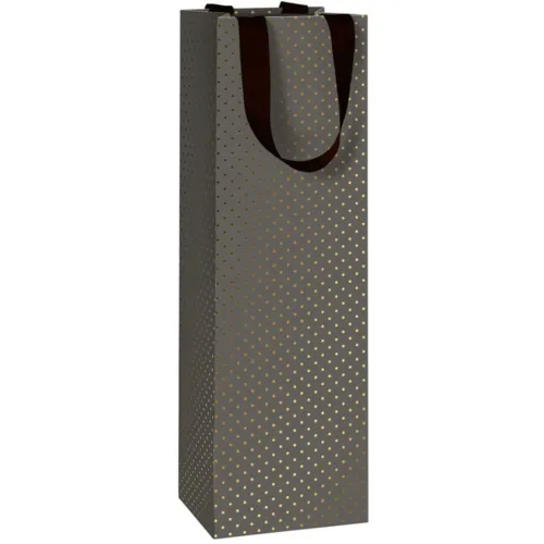 Flaschentasche Office Schwarz Papier 11 cm 36 cm - Flaschentasche
