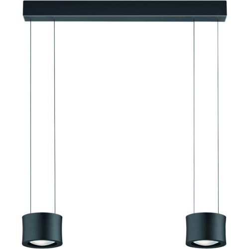 Designer-Pendellampe Bankamp Impulse Schwarz 2-flammig vertical flex - LED - Lichtfarbe: Extra warmweiss - Material: Glas/Stahl/Aluminium -