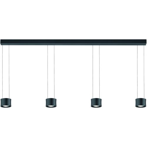 Designer-Pendellampe Bankamp Impulse Schwarz 4-flammig vertical flex - LED - Lichtfarbe: Extra warmweiss - Material: Glas/Stahl/Aluminium -