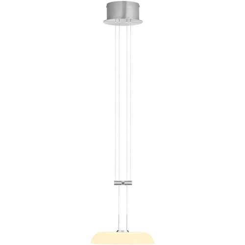 Designer-Pendellampe Bankamp Bowl Nickel matt 1-flammig dimmbar D 25 cm - LED - Lichtfarbe: Extra warmweiss - Material: Aluminium/Eisen/Acryl -