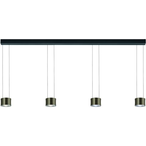 Designer-Pendellampe Bankamp Impulse Bronze 4-flammig vertical flex - LED - Lichtfarbe: Extra warmweiss - Material: Glas/Stahl/Aluminium -