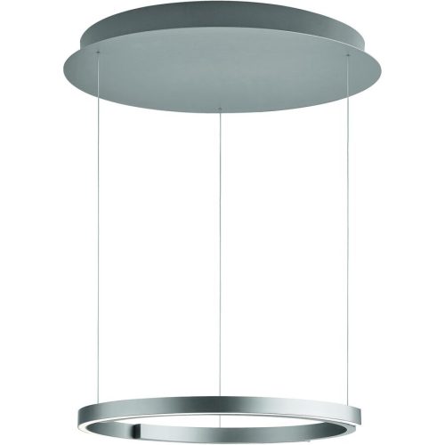 Designer-Pendellampe Bankamp Rings aluminium matt dimmbar D 55 cm - LED - Lichtfarbe: Extra warmweiss - Helles Neutralweiss - Material: