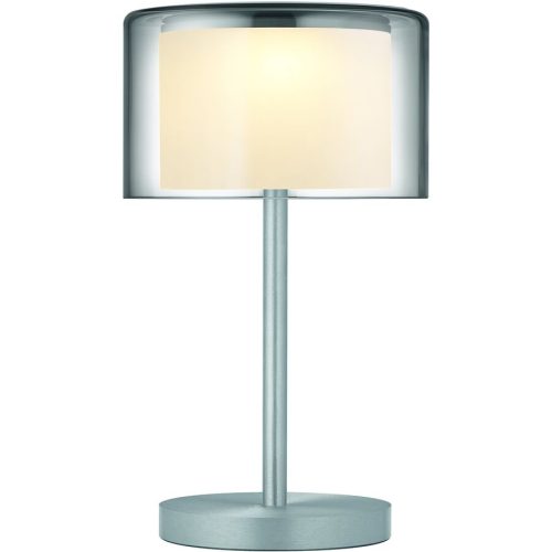 Designer-Tischlampe Bankamp Grand Smoke Akku aluminium matt dimmbar D 20 cm H 34 cm - Farbe: Silber, Weiss, Transparent - LED - Lichtfarbe: Extra