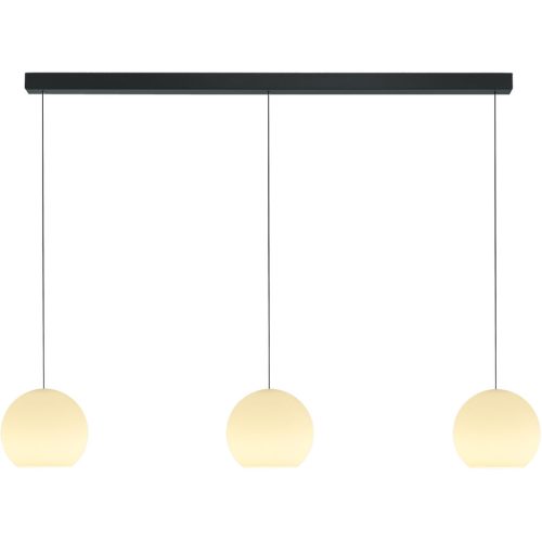 Designer-Pendellampe Bankamp Globe schwarz 3-flammig dimmbar - LED - Lichtfarbe: Extra warmweiss - Material: Silikon/Eisen - Designer-Pendellampe- LED