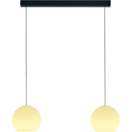 Designer-Pendellampe Bankamp Globe schwarz 2-flammig dimmbar - LED - Lichtfarbe: Extra warmweiss - Material: Silikon/Eisen - Designer-Pendellampe- LED
