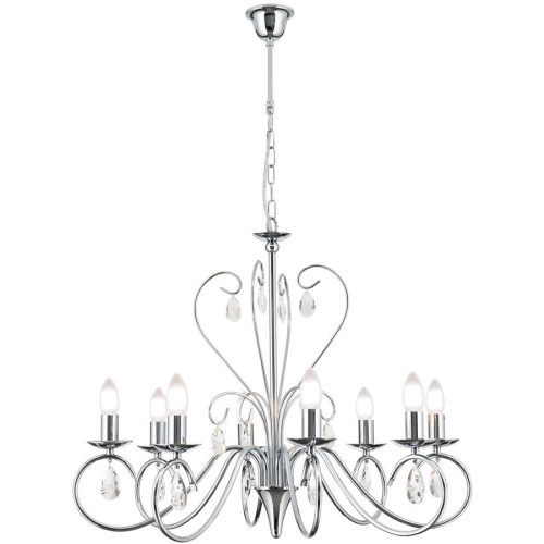 Kronleuchter Alessia Grau Stahl 58 cm - Farbe: chrom - Kronleuchter