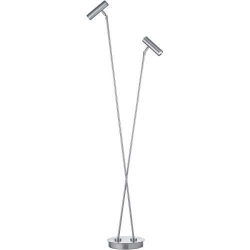Stehlampe Tom Pro Silber Metall 137 cm - LED - Lichtfarbe: Extra warmweiss - Helles Neutralweiss - Stehlampe- LED Energiesparlampe
