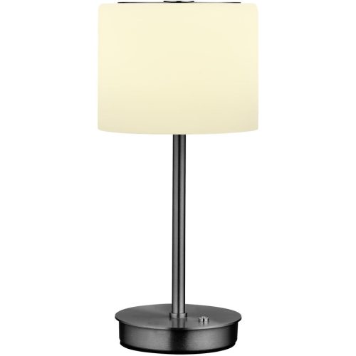 Tischlampe Abby Grau/Weiss Metall/Glas 15.6 cm 34 cm - Farbe: Anthrazit, Weiss - LED - Lichtfarbe: Extra warmweiss - Material: Metall, Opalglas -