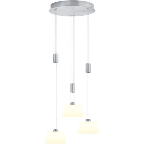 Pendellampe Elegance Grau Metall 43 cm 150 cm - Farbe: Nickel matt - LED - Lichtfarbe: Extra warmweiss - Pendellampe- LED Energiesparlampe