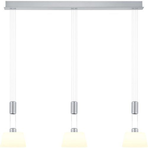 Pendellampe Elegance Grau Metall 100 cm 150 cm - Farbe: Nickel matt - LED - Lichtfarbe: Extra warmweiss - Pendellampe- LED Energiesparlampe