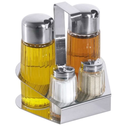 Contacto Bander Silber Edelstahl/Glas 11 cm 15 cm - Öl- und Essigspender
