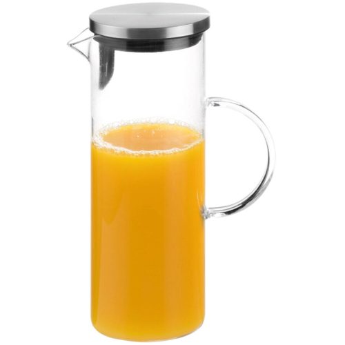 Aps, APS Saft-/Wasserkanne; 1500 ml, 16x10x9.5x27 cm (LxBxØxH); silber/transparent; rund