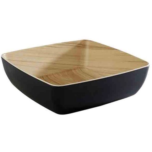 Aps, APS Schale FRIDA, Melamin, eckig; 2650 ml, 25x25x7.5 cm (LxBxH); beige/schwarz; quadratisch