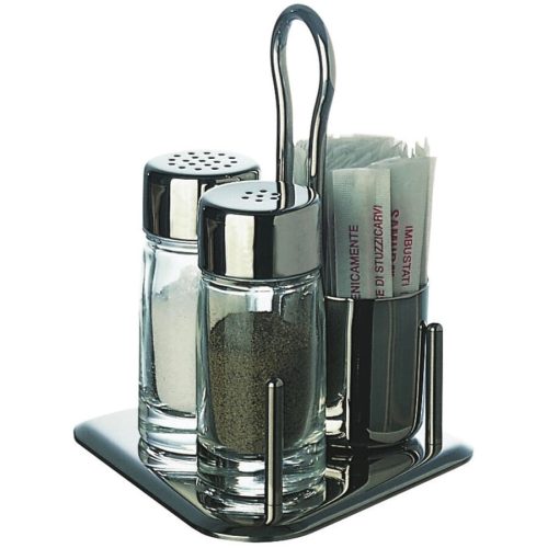 Piazza Transparent Edelstahl 9.8 cm 14.7 cm - Menage