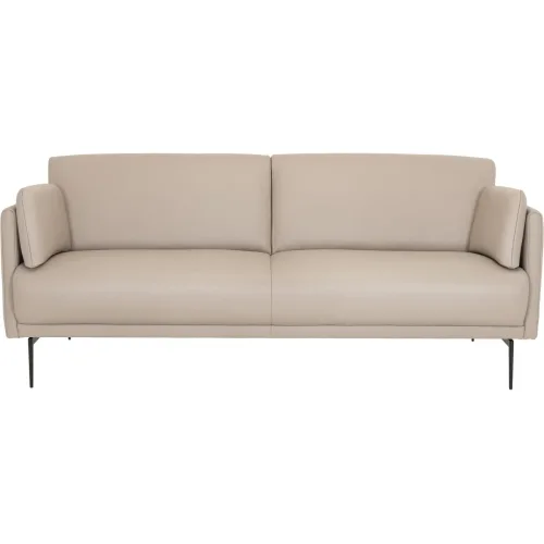 LIVIQUE, Sofa Aurea Beige Leder 172 cm 80 cm - Farbe: cement - Sofa