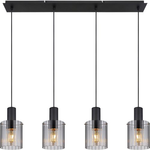 Pendellampe Coria Schwarz Glas/Metall 14 cm 120 cm - Material: Metall/Glas - Pendellampe