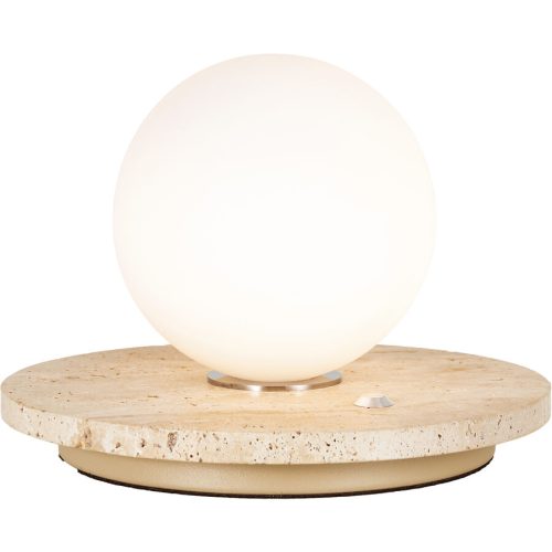 Tischlampe Cara Weiss Stein/Glas 20 cm 13.5 cm - LED - Lichtfarbe: Warmweiss - Material: Marmor - Tischlampe- LED Energiesparlampe